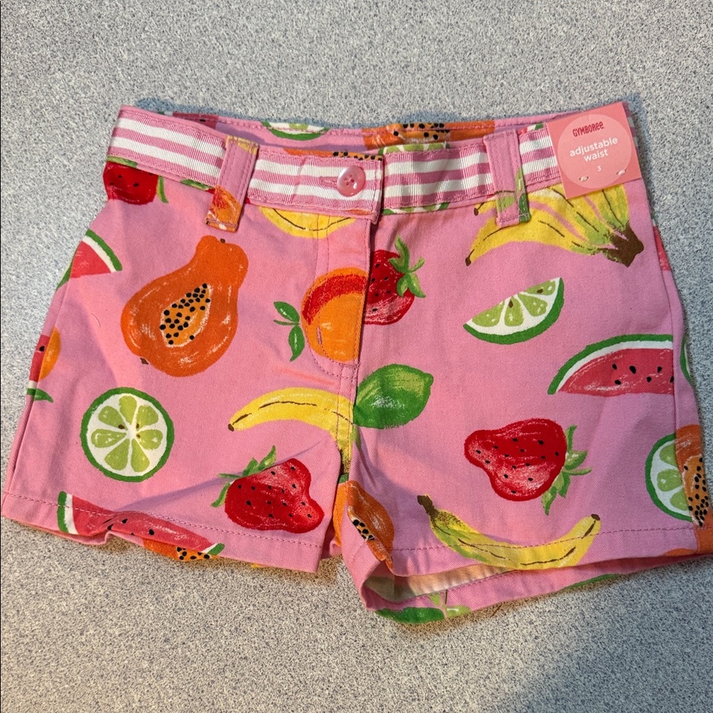 Gymboree Pink and Orange Fruit Print Shorts